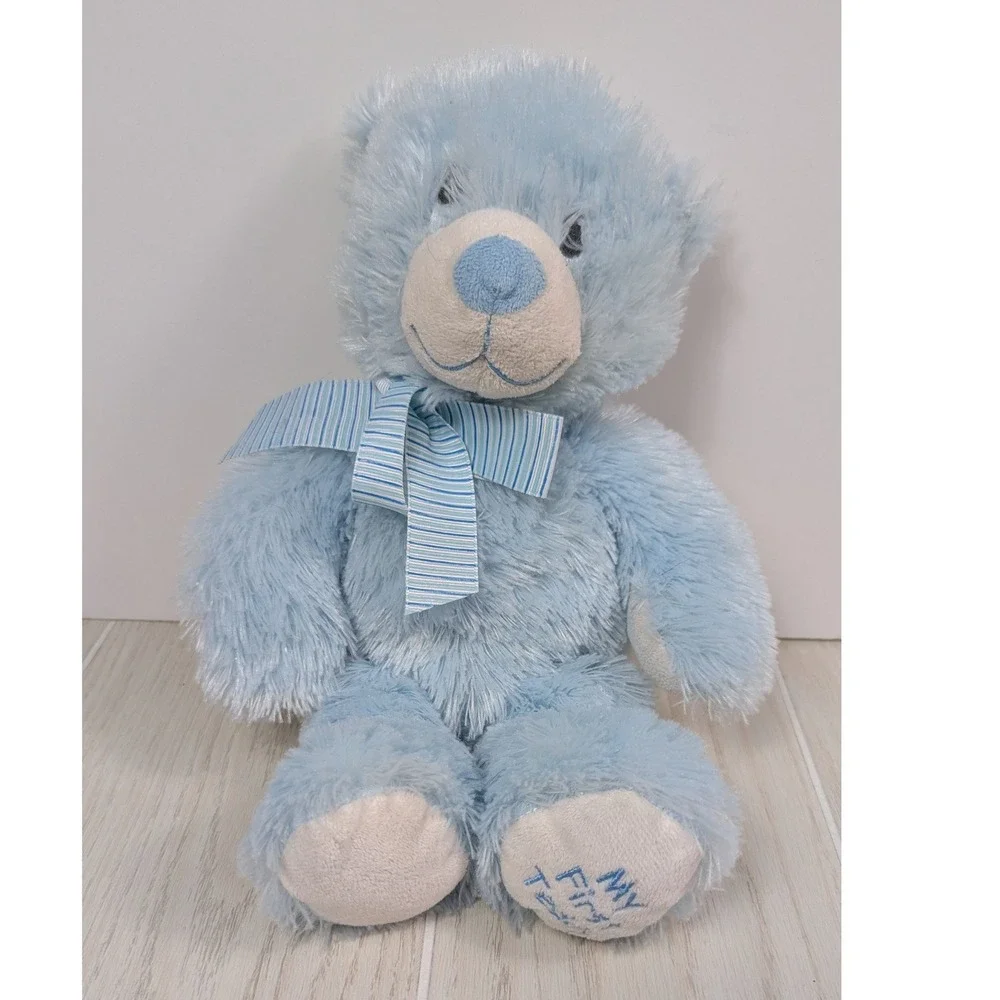 Ty Classic Sweet Baby My First Teddy Bear Blue Plush Ribbon Bow READ